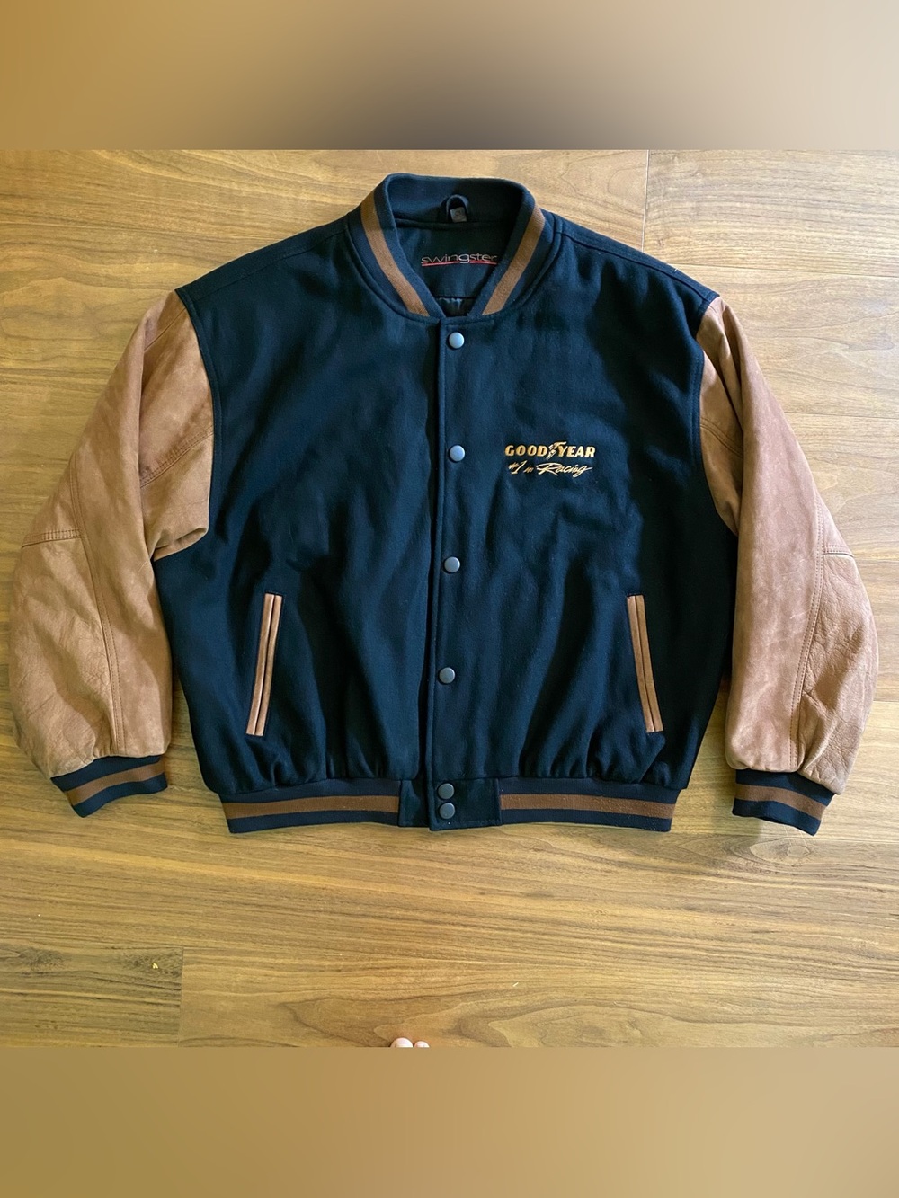 Goodyear Racing Black & Brown Varsity Jacket